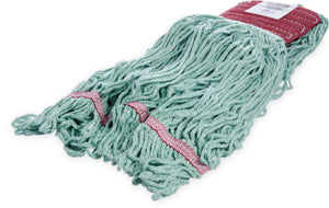 Cabezal de trapeador Flo-Pac grande looped-end verde con banda roja