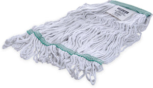 Cabezal de trapeador Flo-Pac mediano con banda verde blanco