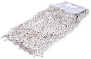 Cabezal de trapeador corte abierto #32 extra grande con banda 5" blanco