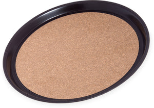 Charola redonda con superficie de corcho 14" café