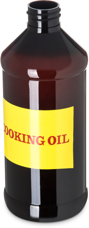 Botella ámbar para aceite con etiqueta 16 oz