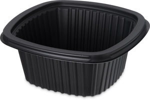 Contenedor cuadrado microondeable para guarnición 16 oz negro caja con 500