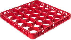 Extensión corta OptiClean NeWave para rack de vasos con 30 compartimentos roja