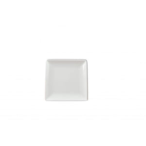 Plato cuadrado de melamina blanco 4 1/2" x 1/2"