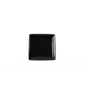 Plato cuadrado de melamina negro 6" x 1/2"