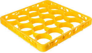 Extensión corta OptiClean NeWave para rack de vasos con 20 compartimentos amarilla