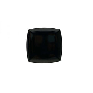 Plato cuadrado de melamina negro 10" x 1"