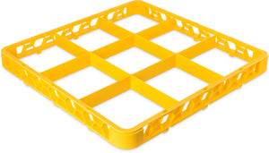 Extensión OptiClean para rack de vasos con 9 compartimentos 1.78" amarilla