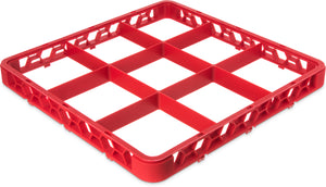Extensión OptiClean para rack de vasos con 9 compartimentos 1.78" roja