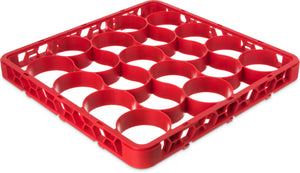 Extensión corta OptiClean NeWave para rack de vasos con 20 compartimentos roja