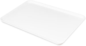 Charola Market de fibra de vidrio 17.9" x 25.6" x 1-1/4" blanco perla paquete con 6
