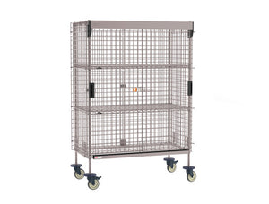 Metro Super Erecta Mobile Security Shelving Unit con SlideSecure Sliding Door, epóxico Metroseal gris 28.5 x 52.75 x 68.4375 pulg