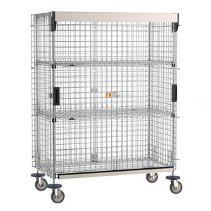 Metro Super Erecta Mobile Security Shelving Unit con SlideSecure Sliding Door, cromado 28.5 x 52.75 x 67.9375 pulg