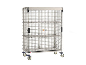 Metro Super Erecta Standard-Duty Mobile-Ready Security Shelving Unit con SlideSecure Sliding Door, acero inoxidable 28.5 x 52.75 x 62 pulg