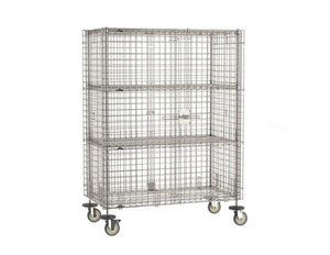 Metro Super Erecta Standard-Duty ruedas con espiga Security Shelving Unit, acero inoxidable 27.25 x 52.75 x 62 pulg
