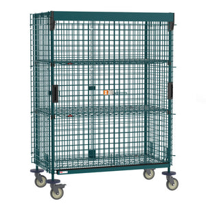 Metro Super Erecta Mobile Security Shelving Unit con SlideSecure Sliding Door, epóxico Metroseal verde 28.5 x 52.75 x 68.4375 pulg
