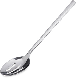 Cuchara ranurada Terra de acero inoxidable martillado 12"