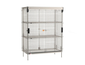 Metro Super Erecta Stationary Security Shelving Unit con SlideSecure Sliding Door, acero inoxidable 28.5 x 50.5 x 66.8125 pulg