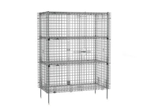 Metro Super Erecta Stationary Security Shelving Unit, cromado 27.25 x 50.5 x 66.8125 pulg