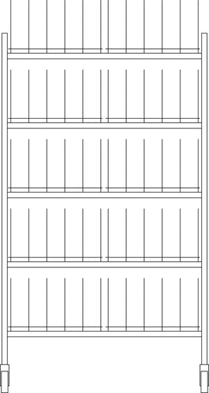 Carro de secado y almacenamiento Dinex para 100 domos o 200 bases 40" x 20.25" x 73" acero inoxidable