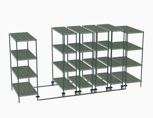 Metro qwikTRAK Floor Track Shelving con Super Erecta Pro repisas