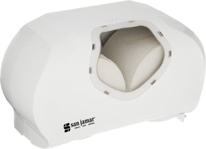 Dispensador Summit Versatwin para papel higiénico estándar doble blanco/transparente