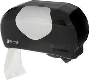 Dispensador Summit Versatwin para papel higiénico estándar doble negro/acero inoxidable