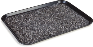 Charola antiderrapante Glasteel mármol 15" x 20" negro