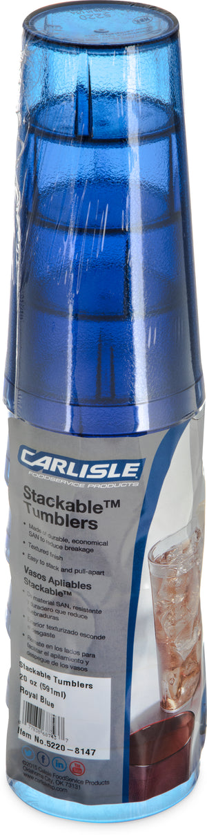 Vaso Stackable de SAN 20 oz paquete con 6 azul rey