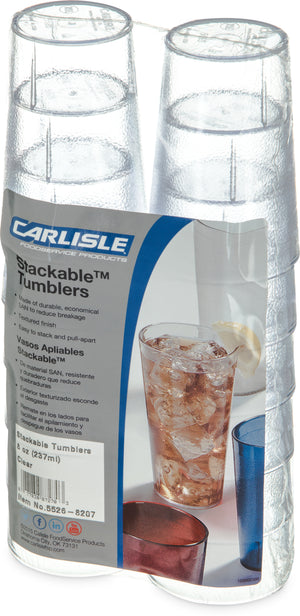 Vaso Stackable de SAN 8 oz paquete con 12 transparente
