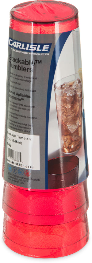 Vaso Stackable de SAN 32 oz paquete con 3 rubí