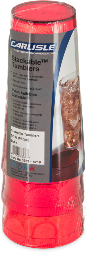 Vaso Stackable de SAN 32 oz paquete con 6 rubí