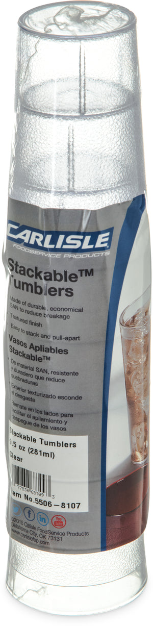 Vaso Stackable de SAN 9.5 oz paquete con 6 transparente
