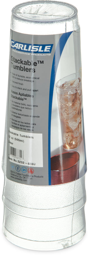 Vaso Stackable de SAN 32 oz paquete con 3 transparente