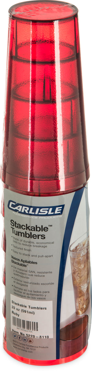 Vaso Stackable de SAN 20 oz paquete con 6 rubí