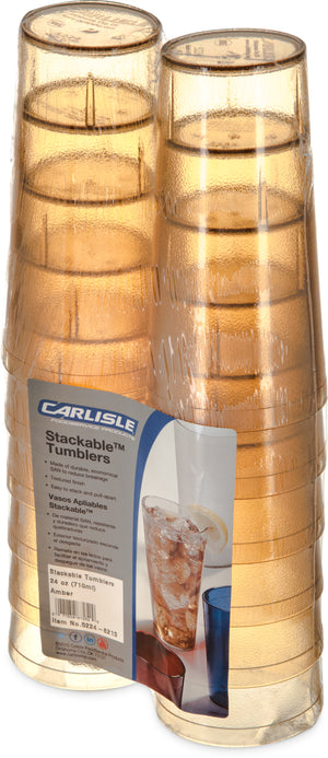 Vaso Stackable de SAN 24 oz paquete con 12 ámbar