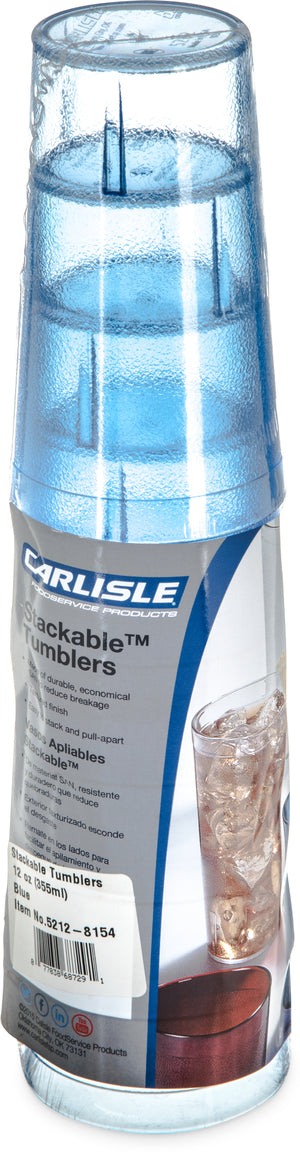 Vaso Stackable de SAN 12 oz paquete con 6 azul