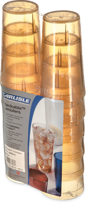 Vaso Stackable de SAN 12 oz paquete con 12 ámbar