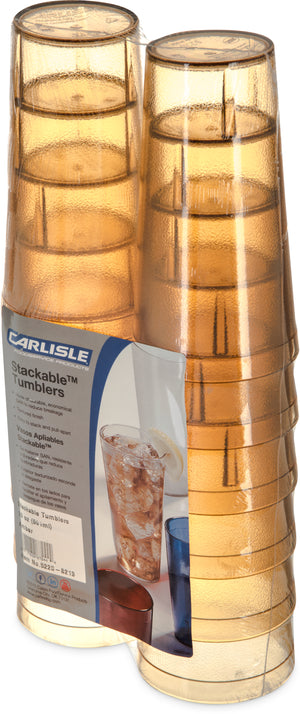 Vaso Stackable de SAN 20 oz paquete con 12 ámbar