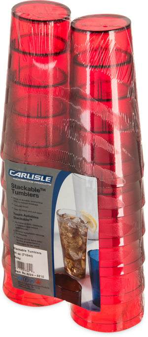 Vaso Stackable de SAN 24 oz paquete con 12 rubí