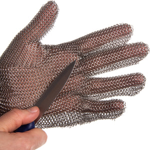 Guante resistente a cortes acero inoxidable plata