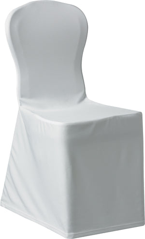Funda Silhouette para silla de banquete 22" x 17.5" x 36.5" blanca