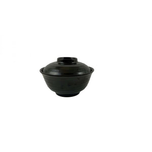 Bowl japonés de melamina para sopa y vegetales 10 oz bicolor negro/rojo