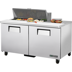 Mesa refrigerada para sandwiches y ensaladas de 60-3/8", 2 puertas, 4 repisas, 10 insertos