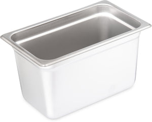 Inserto cuarto DuraPan de 6" profundidad acero inoxidable calibre ligero