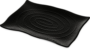 Platón rectangular Terra de melamina texturizada 13.5" x 9.25" negro