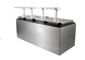 Estación de Mostrador para Condimentos y Toppings con 4 Bombas y Frascos