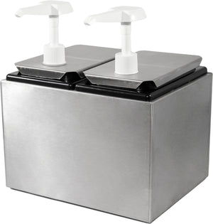 Estación de Mostrador para Condimentos y Toppings con 2 Bombas y Frascos