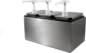 Estación de Mostrador para Condimentos y Toppings con 3 Bombas y Frascos