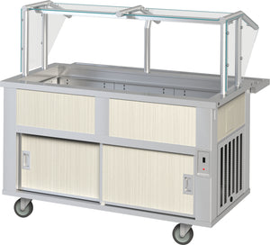 Módulo frío DineXpress extraprofundidad 4 pozos 63" x 30" x 36" acero inoxidable